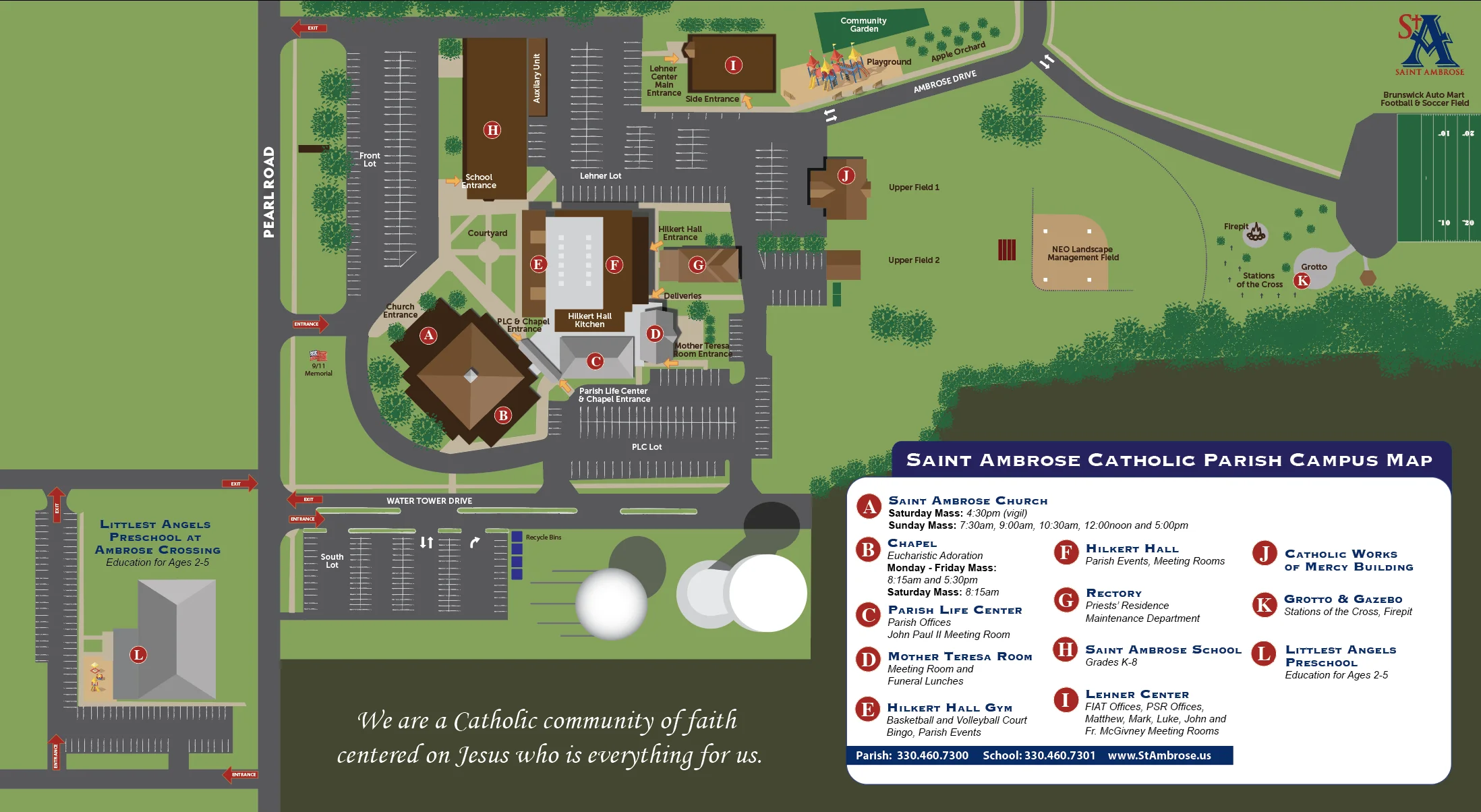 Saint Ambrose Catholic Parish Campus Map