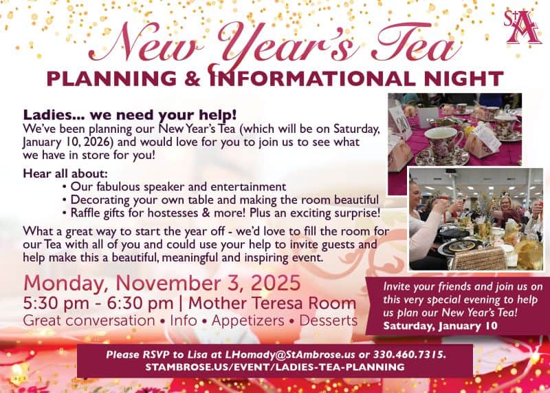 New Year’s Tea Informational Night/Planning Meeting